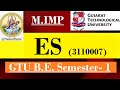 M IMP ES | 3110007 | GTU BE Semester - 1 | ENVIRONMENTAL SCIENCE