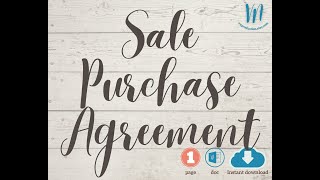 Purchase Agreement | Sale Contract | Download Word Document