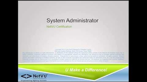 NetVU Certification NcSA Welcome
