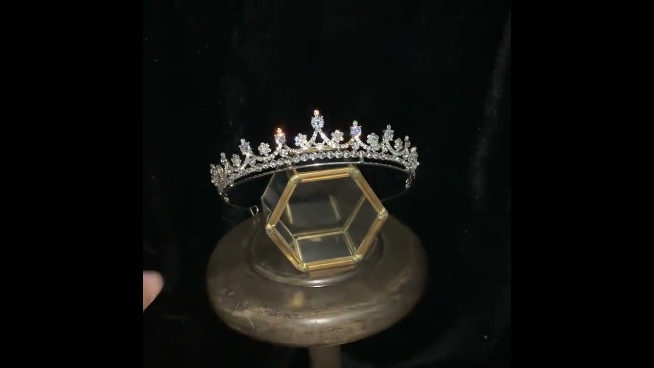 Weise Hochzeit Diadem Tiara Strass Haarschmuck Kristalle versilbert