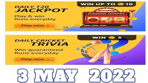 Amazon Funzone Daily T20 Cricket Trivia Quiz Answers Today|3 May 2022| Daily Quiz Time