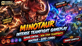 Minotaur Ranked Gameplay 🐂🔥 | Intense Teamfights & Superb Crowd Control | MLBB 