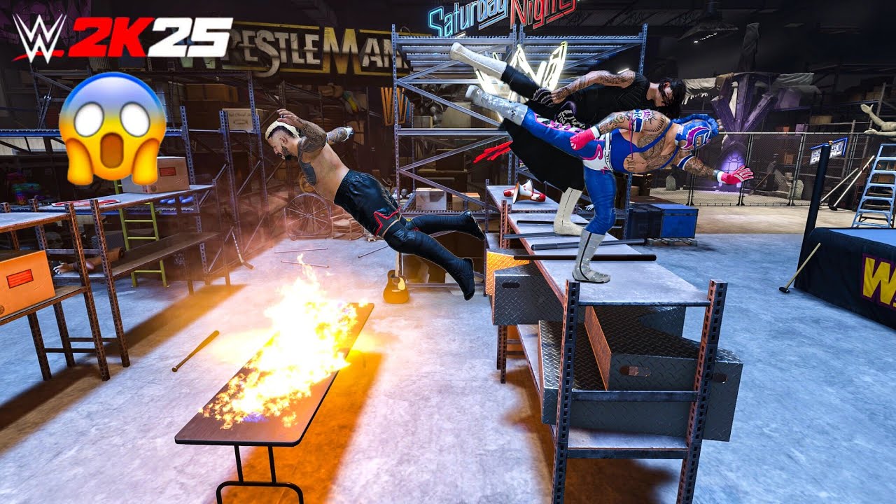 Rey Mysterio and Dominik Mysterio vs Solo Sikoa at Backstage Brawl | WWE 2K25 Gameplay