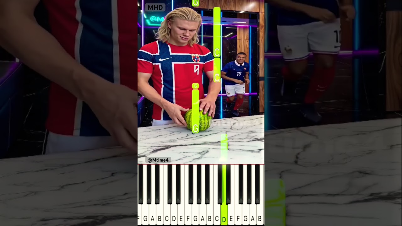 When Mbappé Buys Haaland’s “Money Watermelon” 😂🍉💰 @Mtime4 - Piano Tutorial