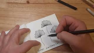 May florals 》Draw with me Zentangle Gingo