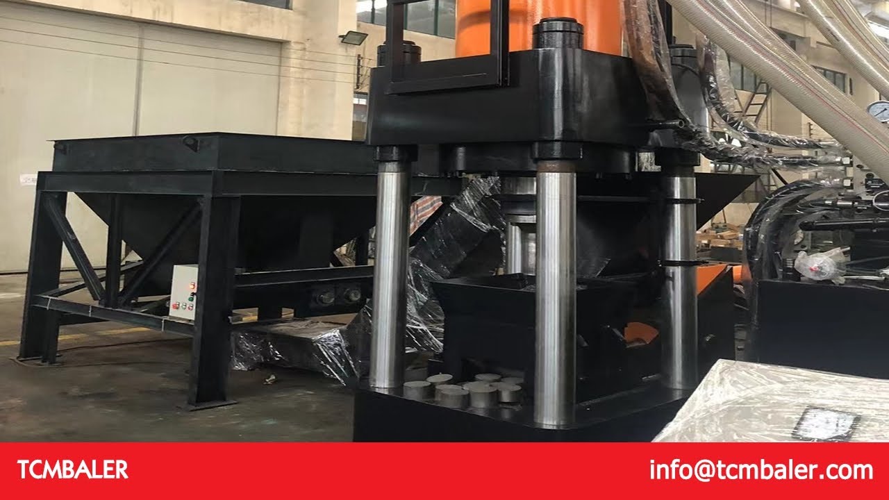 hydraulic scrap metal chip compactor YouTube