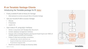 TechBytes: Using R and Python with Vantage | Part 2. Using R and tdplyr