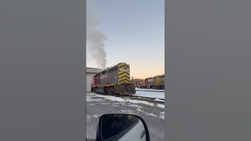 9 degree Cold start on a emd 645 cubic inch 16 cylinder 3000hp turbo powered locomotive. #trains