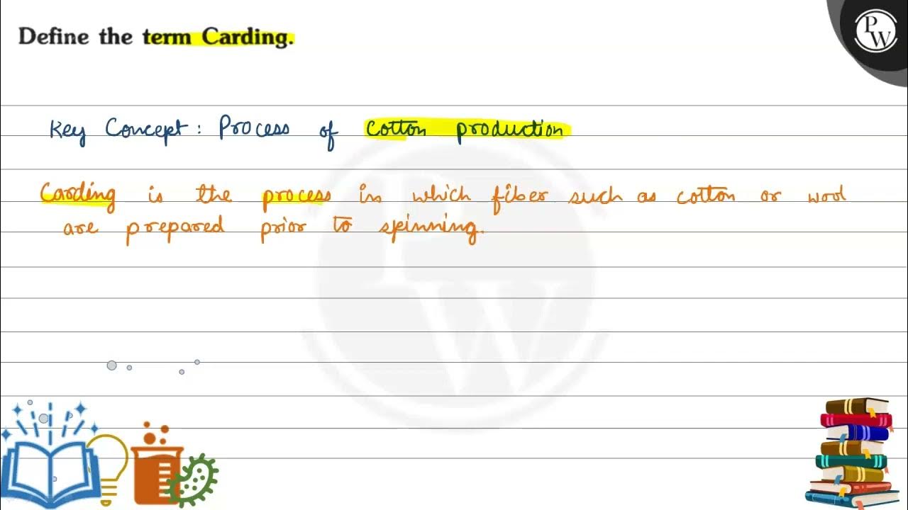 Define the term Carding. (W) Key Concept Process of Cotton production