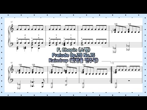 Prelude Op.28 No.15 (Fingering / Easy ver.) - F. Chopin