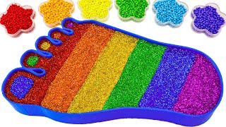 Satisfying Video l How To Make Rainbow Foot Bathtub Mixing Glitter Slime ASMR | By Yoyo Candy