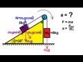 Physics - Pully on an Incline (1 of 2) Frictionless