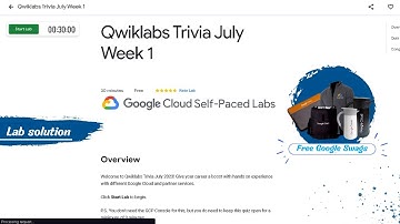 Qwiklab trivia July week 1 solution || Arcade Trivia July || Limited time || Free Google Swags