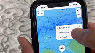 How to use the Weather Apps, Temperature, Precipitation and Air Quality maps in iPhone 13 screenshot 3