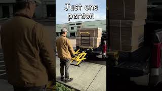 No forklift #diy #worksmarternotharder #scissorlift #easylifting #timesavertools