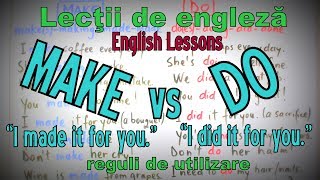 Lectii Engleza Video - DO vs MAKE ( =a face ) - English Video Lessons Lectii Engleza Video - DO vs MAKE ( =a face ) - English Video Lessons