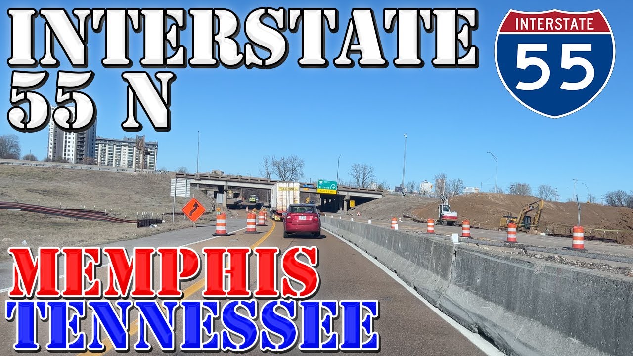 I 55 north memphis tennessee 4k highway drive youtube