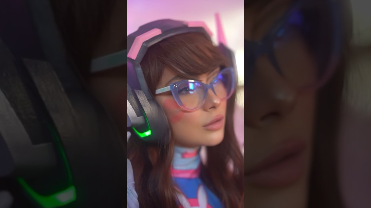 BTS of my D.Va look 🎮💕 #overwatch2 #dva #cosplay