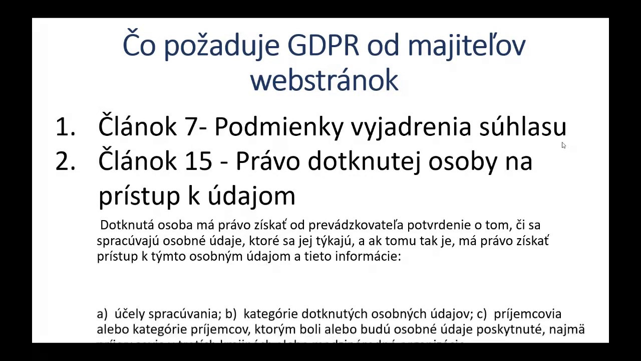 Ako naplniť požiadavky GDPR pre web