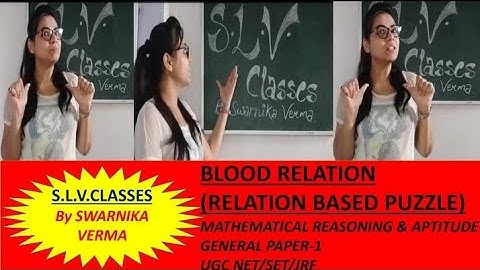 BLOOD RELATION|RELATION BASED PUZZLE|MATHEMATICAL REASONING & APTITUDE|GENERAL PAPER-1|UGC NET/JRF