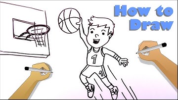Learn to draw a child playing Basketball