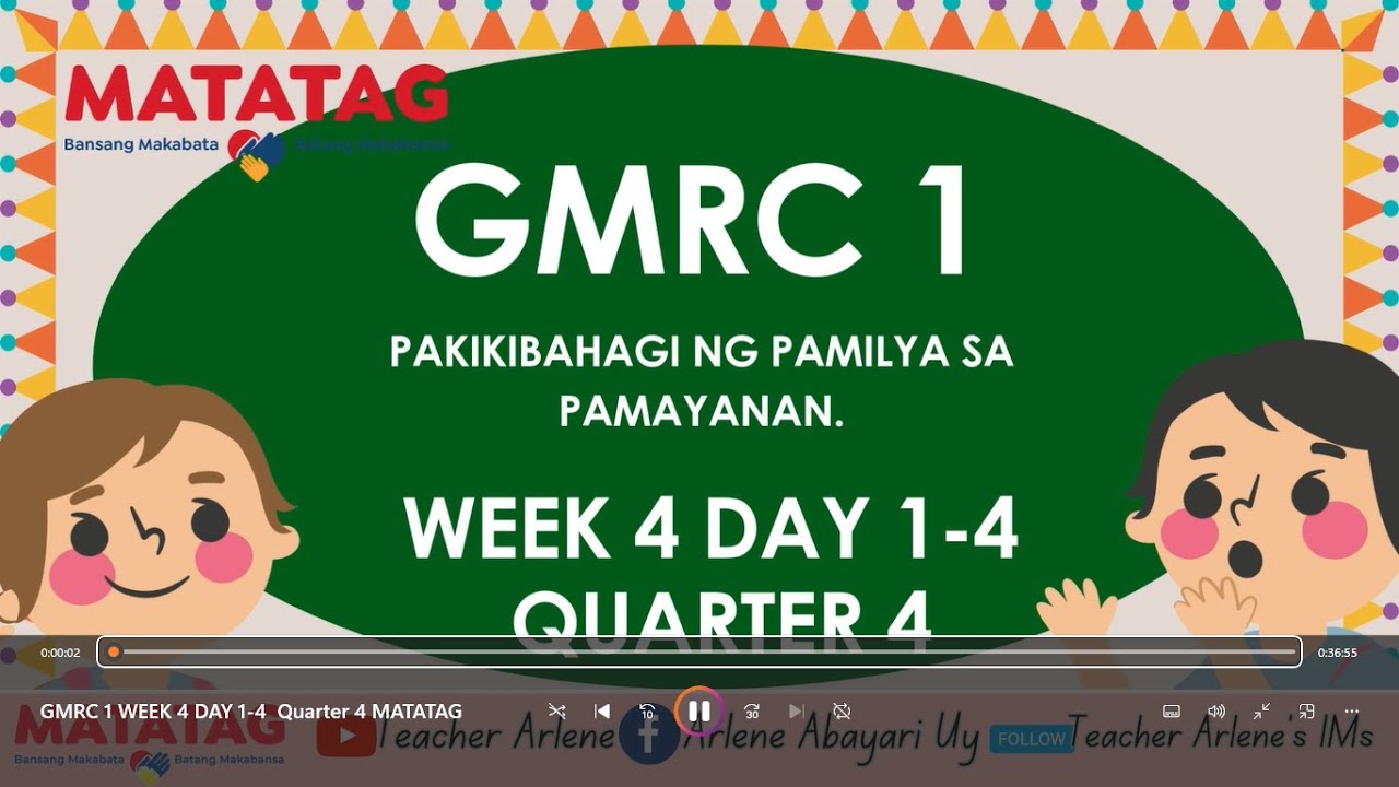 GMRC 1 WEEK 4 DAY 1 4 Quarter 4 MATATAG - YouTube