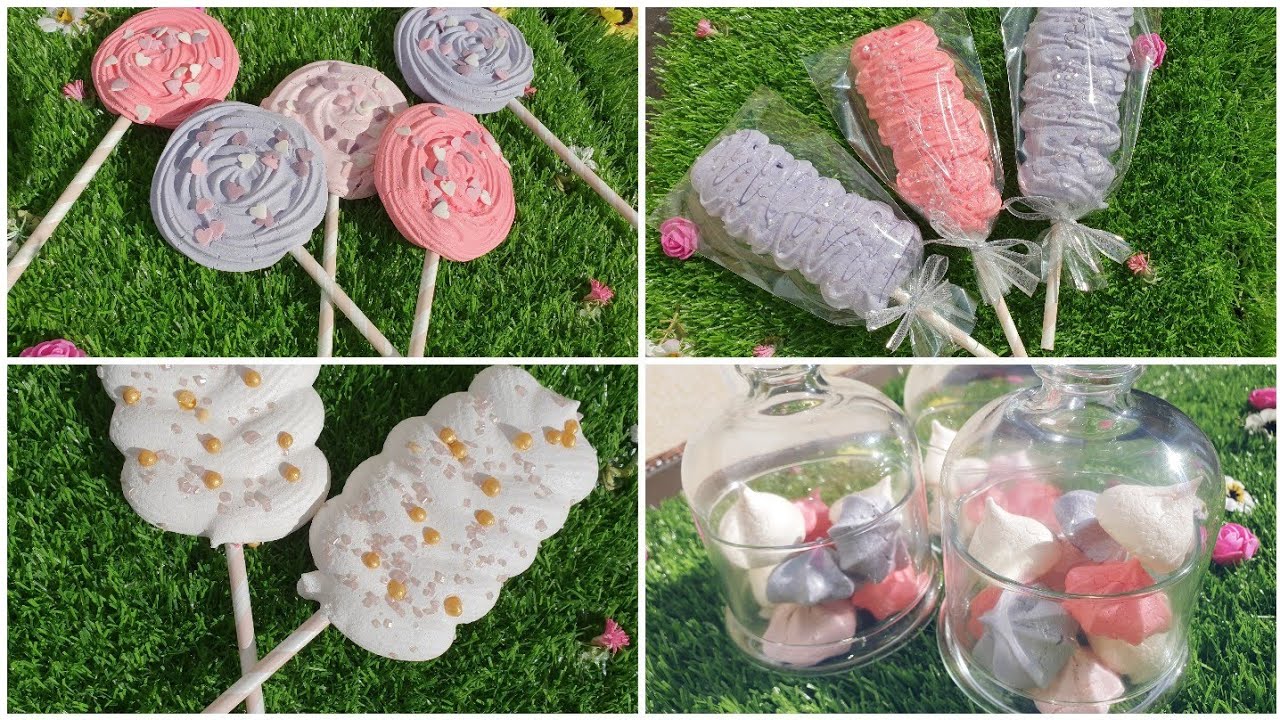 طريقة الطهي و نجاح المورانغ على شكل مصاصات merengue pops o paletas de suspiros😍sucettes en meringue
