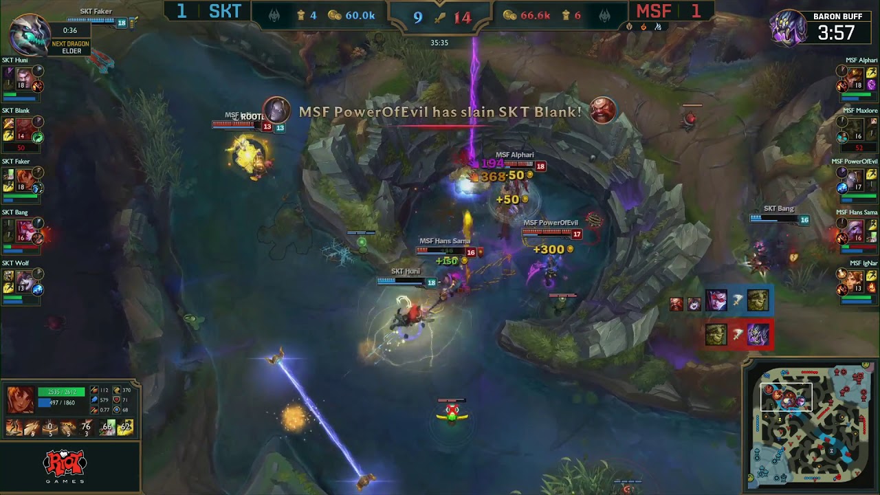 Worlds 2017 Championship - MSF Vs. SKT - Insane Maxlore Baron Steal