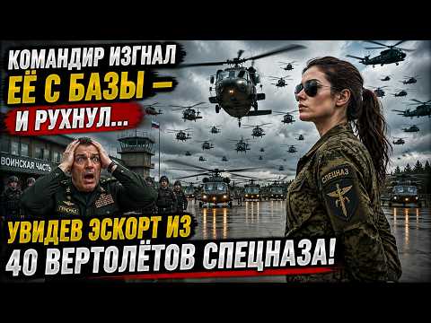 КОМАНДИР ИЗГНАЛ ЕЁ С БАЗЫ — И РУХНУЛ, УВИДЕВ ОГРОМНЫЙ ЭСКОРТ ИЗ 40 ВЕРТОЛЁТОВ СПЕЦНАЗА.