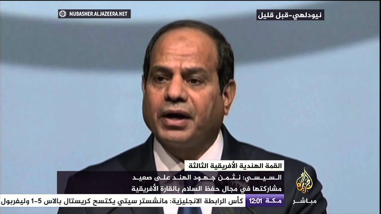 كلمة الرئىس المصري عبد الفتاح السيسي خلال مؤتمر القمة الهندية الأفريقية في الهند