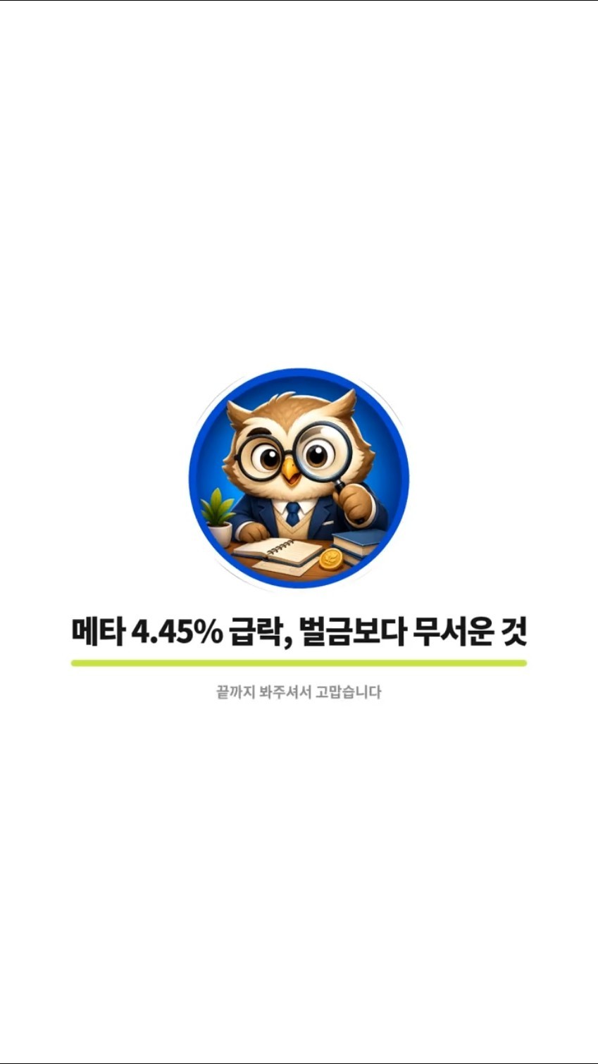 메타 4.45% 급락, 벌금보다 무서운 것