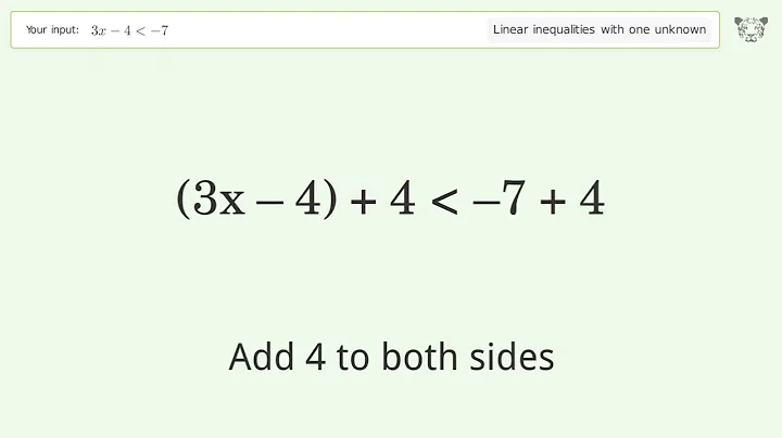 Solving Linear Inequalities: 3x-4 is Smaller Than -7