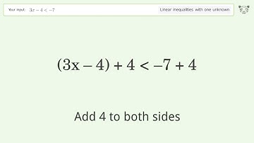 Solving Linear Inequalities: 3x-4 is Smaller Than -7
