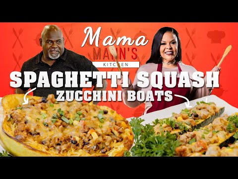 David is back in Mama’s Kitchen | Today we’re cooking Spaghetti Squash & Zucchini Boats