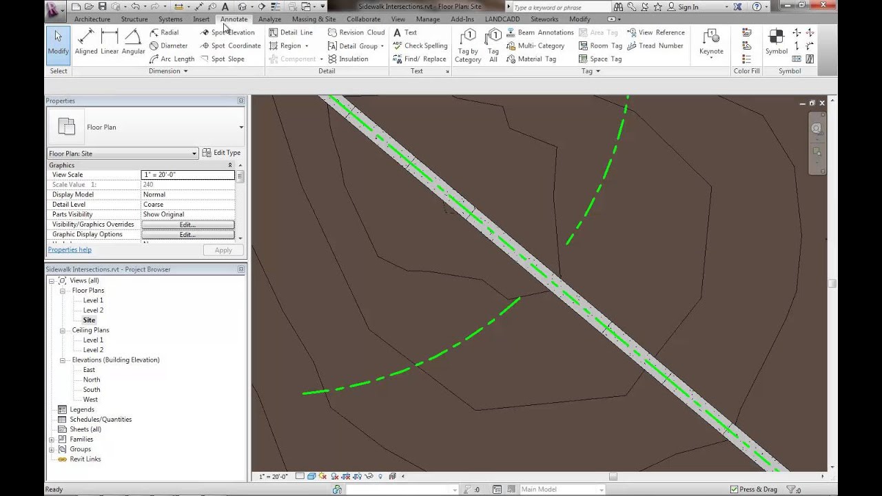 Siteworks for Revit Curved Sidewalk Intersections YouTube