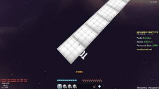 7.949 seconds with speed bridge in Hypixel Bridge Practice mode