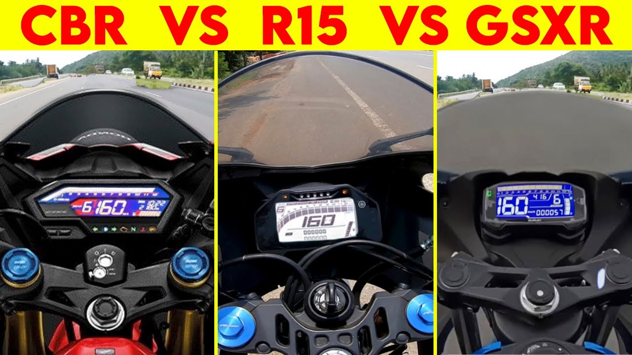 CBR 150R VS GSXR 150 VS R15 V4 | 0 TO 150 | TOPSPEED BATTLE