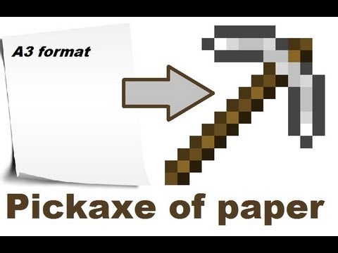 how to make minecraft paper pickaxe or sword hand made print 1 4 graph paper