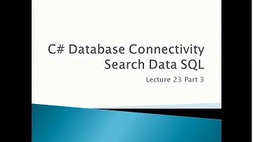 C# Database Connectivity Search Data using DataTable, Connection String, Database, add, .net, Part 3