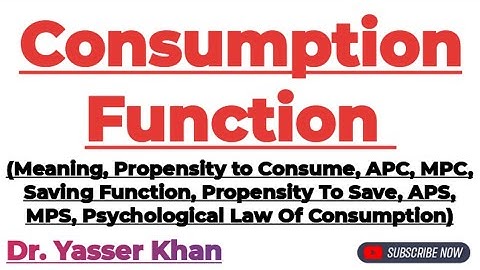 Consumption Function | Propensity To Consume | Propensity To Save | Saving Function | Microeconomics