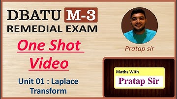 Dbatu M3 Laplace Transform (One Shot Video Lecture)