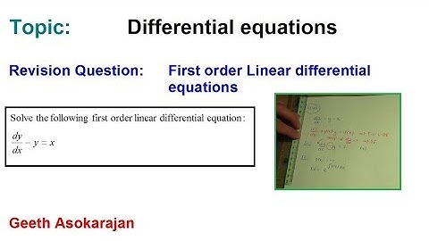 AS/A-Level Maths Differential equations - Revision Question 3a (on First Order Linear)