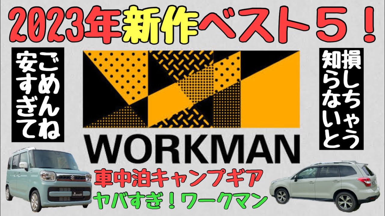 【2023年新作】ワークマン車中泊グッズ・キャンプ道具!ベスト5【本気の厳選】 - YouTube