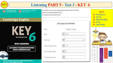 KET 6 Listening Part 5 Test 3 (Transcript + Key)