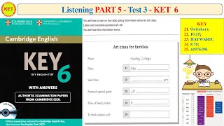 KET 6 Listening Part 5 Test 3 (Transcript + Key)