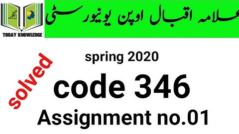 aiou solved code 346 Assignment no.01 || solved Assignment aiou code 346