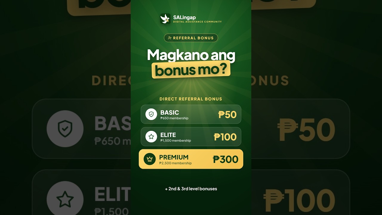 SALingap Digital Referral Bonus Guide - YouTube
