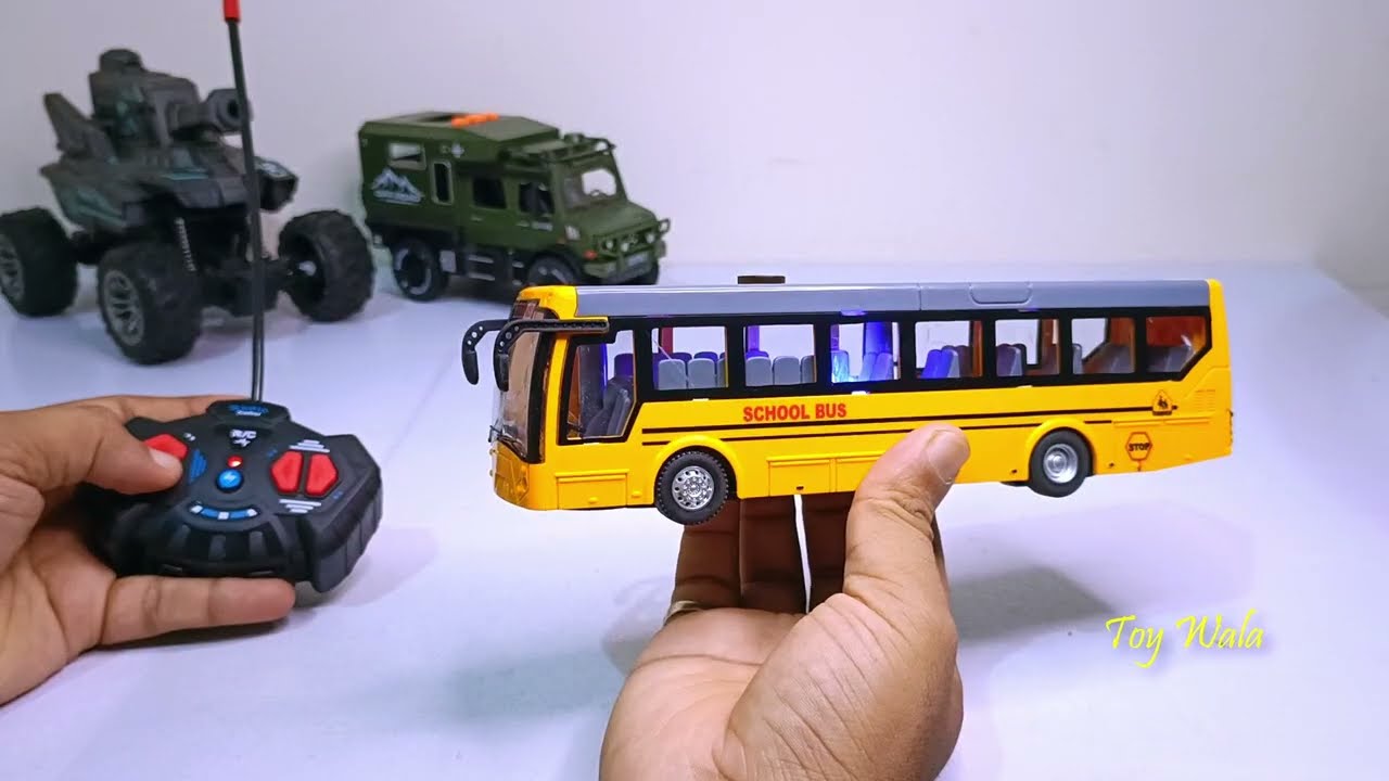 Unboxing & Review Super Power Off Road Vehicle, RC School Bus 