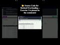 Infosys Springboard ✨ | Java Method Overloading – Exercise 1 #infosysspringboard #coding #java