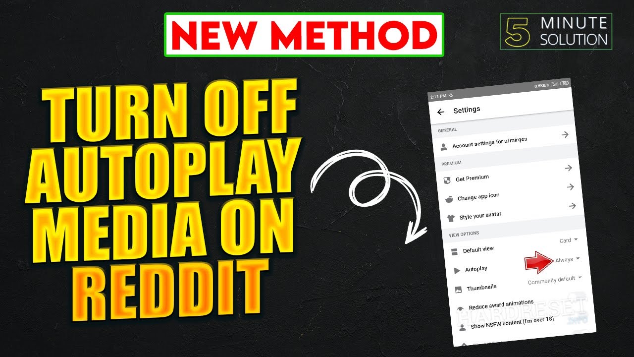 How to turn Off autoplay media on Reddit 2023